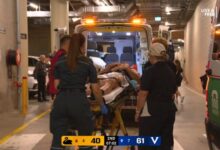 Јацоб Веитеринг је очишћен од озбиљне повреде након мучног инцидента на почетку меча АФЛ Оригин