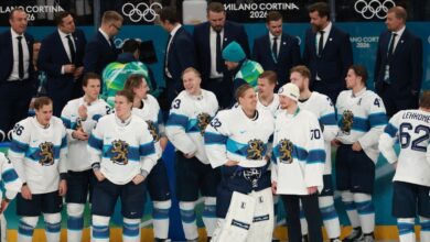 Финска игра против Словачке 6-1 и освојила бронзану медаљу на Олимпијским играма за мушкарце Финска игра против Словачке 6-1 и освојила бронзану медаљу на Олимпијским играма за мушкарце