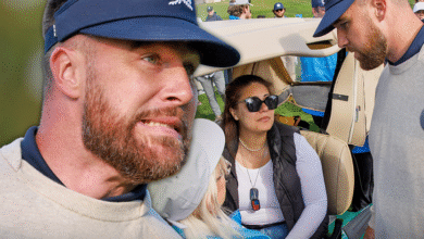 Травис Келце проверава жену након што ју је ударио лоптом за голф