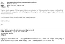 Пријатељска веза Николаса Јарецког са Џефријем Епштајном