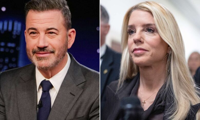 Џими Кимел упада у Пам Бонди због растресеног саслушања Епштајнових досијеа