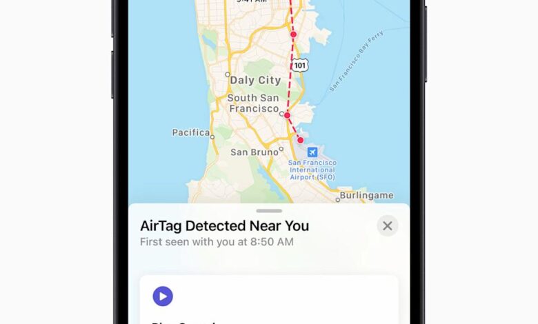 Како знати да ли вас АирТаг прати