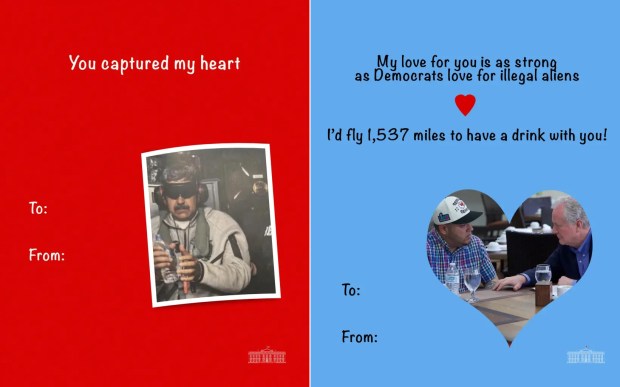 Трамп слави Дан заљубљених честиткама на којима је Мадуро, Гренланд