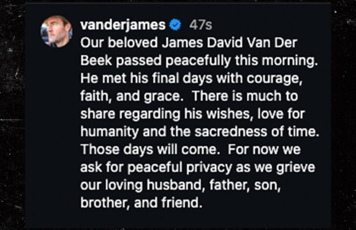 Џејмс Ван Дер Бик умро у 48