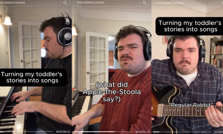 Овај тата претвара приче свог трогодишњака у дивне, веселе песме