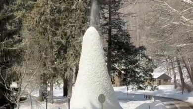 Јединствени ледени вулкан се појављује на ниским температурама у северној држави Њујорк