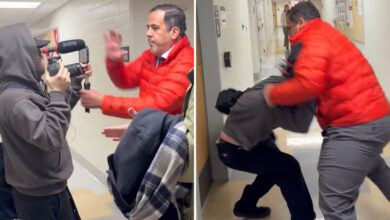 Професор у држави Охајо Лук Перез суспендован након што је наводно напао камермана који је покушавао да интервјуише бившег председника универзитета