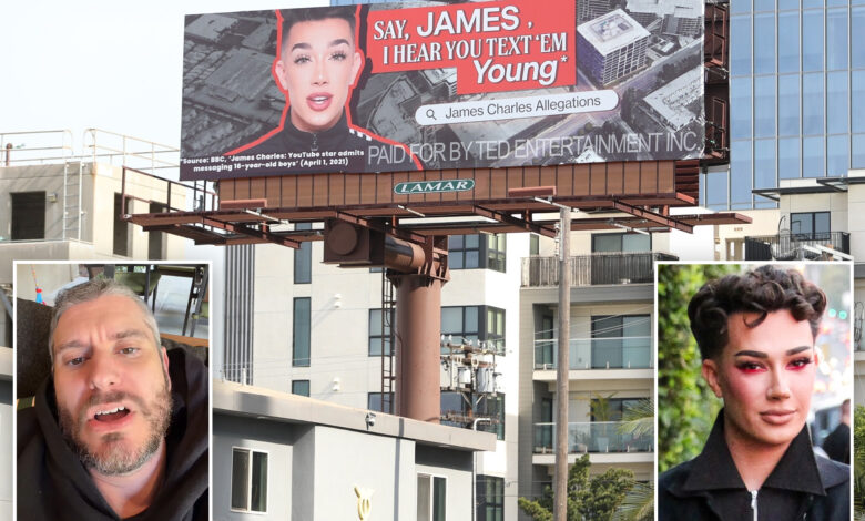 Билборд који циља на Џејмса Чарлса поново подстиче оптужбе за сексуално недолично понашање