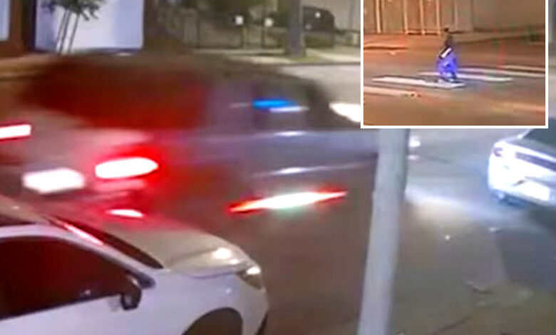 На снимку се види како је пешак убијен у удару и бегу у ЛА