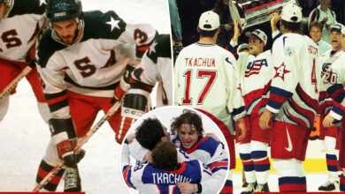 Великани хокеја Кен Мороу, Пат ЛаФонтејн одушевљени златном медаљом тима САД