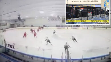 Застрашујући снимак уживо снимљеног тренутка када је избила пуцњава на хокејашкој утакмици РИ, у којој су 2 убијене, а 3 повређене