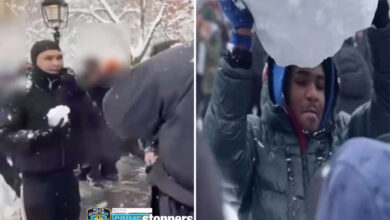 На новим фотографијама се траже 2 мушкарца јер су полицајце њујоршке полиције засули снегом На новим фотографијама се траже 2 мушкарца јер су полицајце њујоршке полиције засули снегом