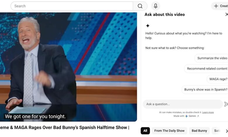 ИоуТубе на телевизоре доноси дугме „Питај“ које покреће Гемини